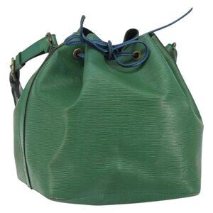 Authentic LOUIS VUITTON Epi Petit Noe Shoulder Bag Green M44104 LV